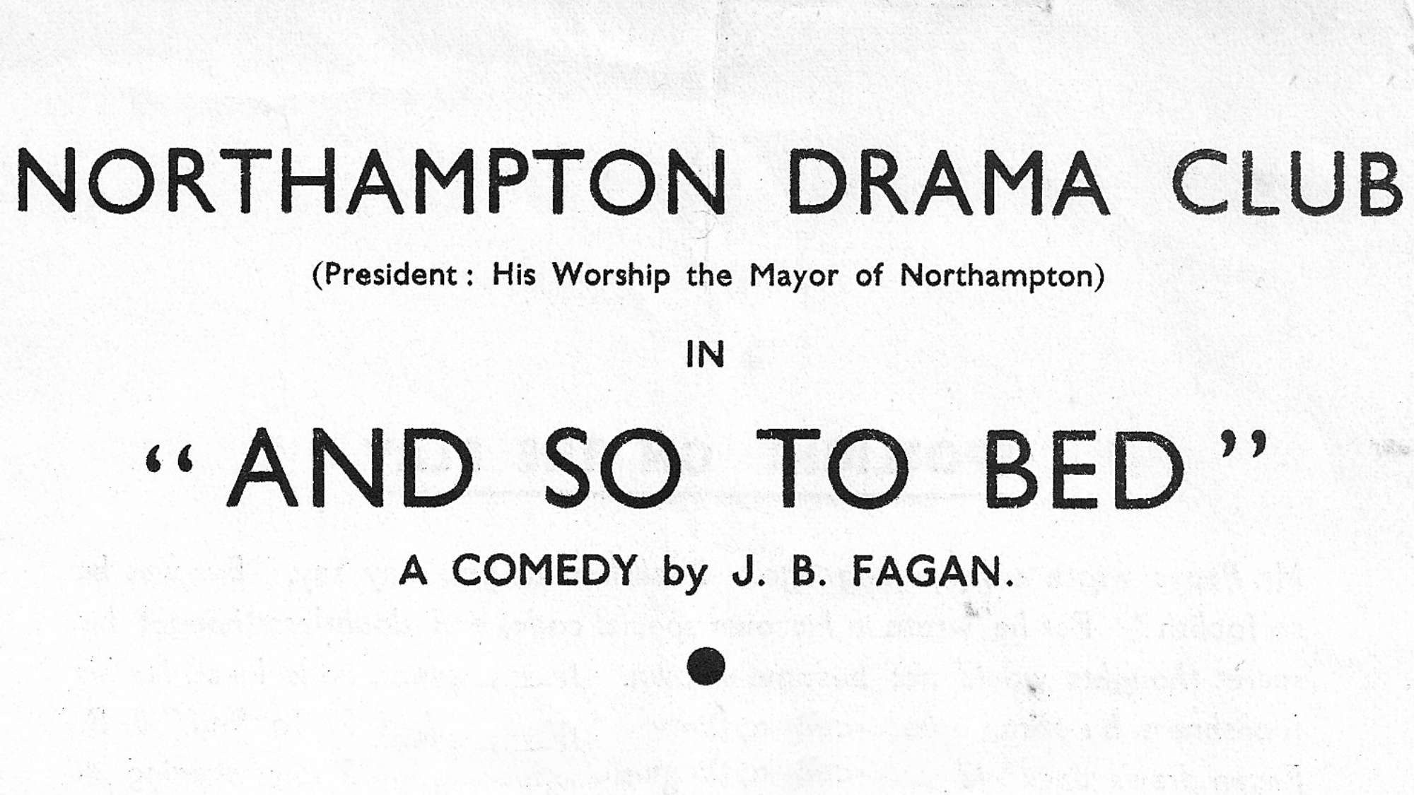 Programme title for the play