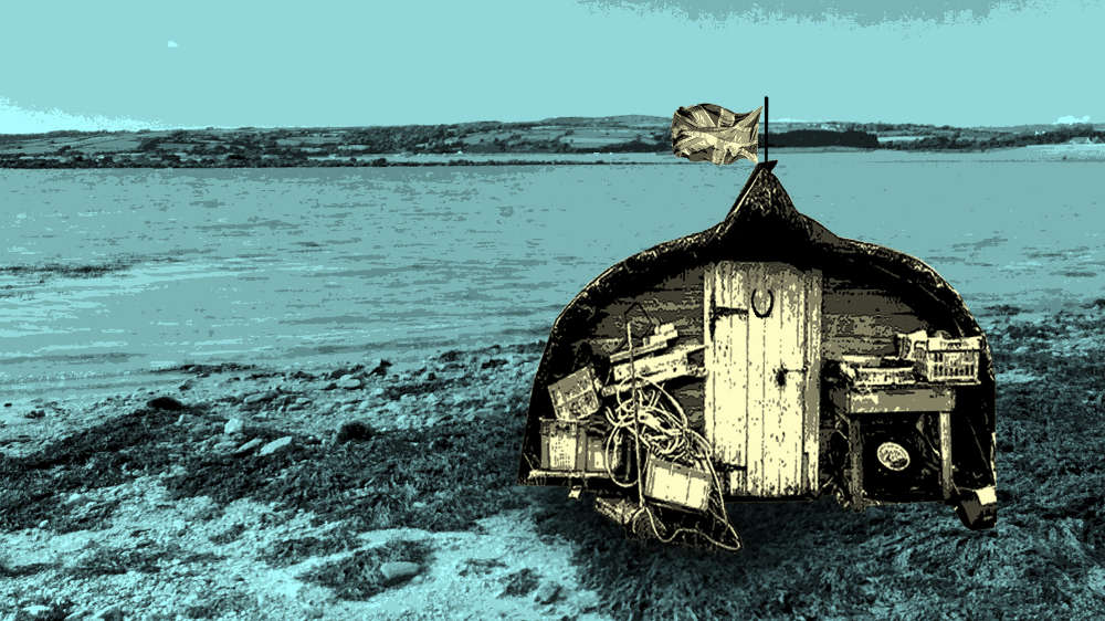 A houseboat on the water's edge
