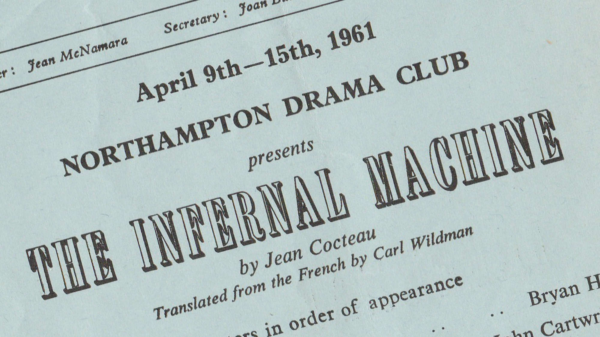 The title from the show programme