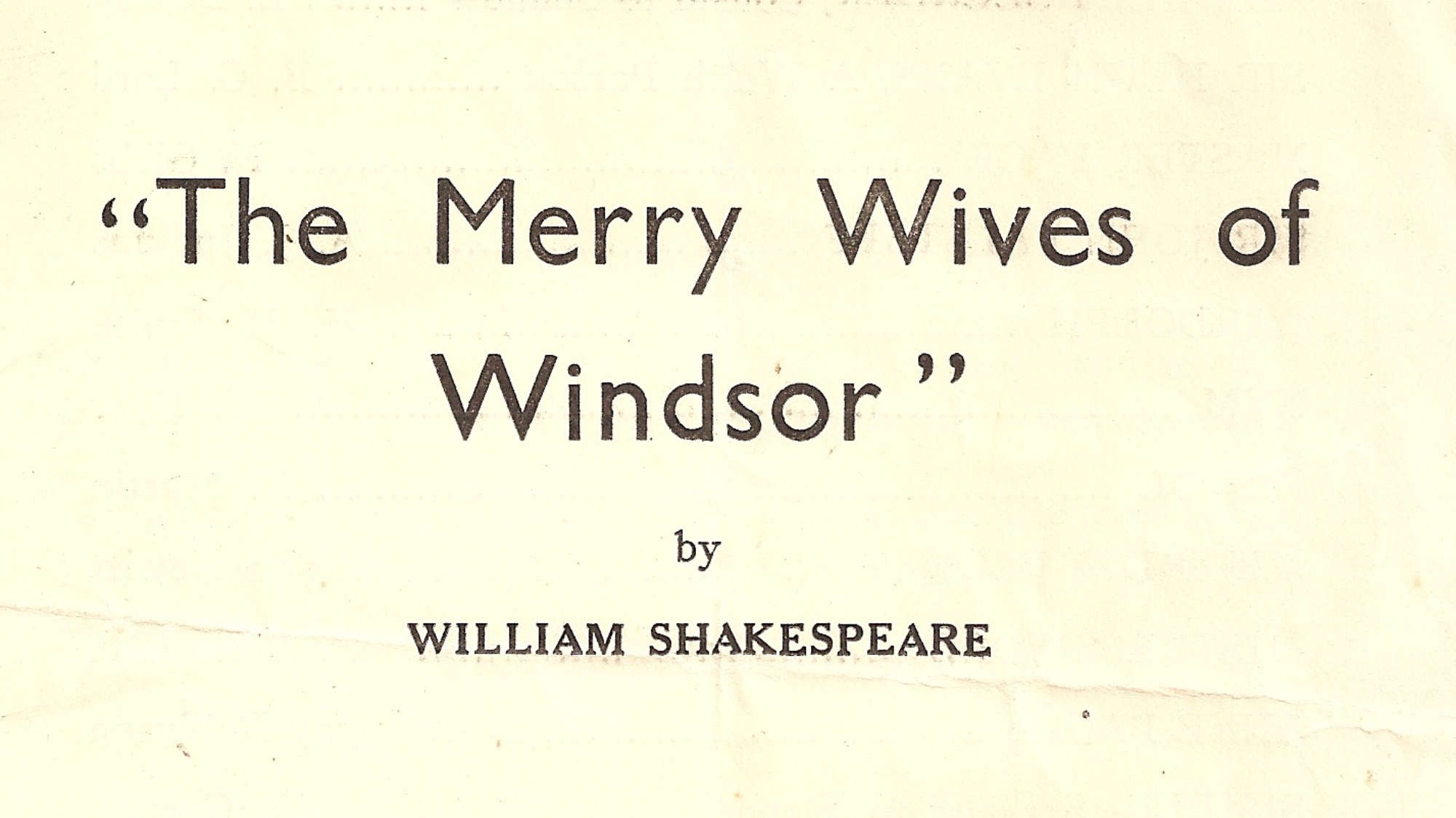 Programme title for the play