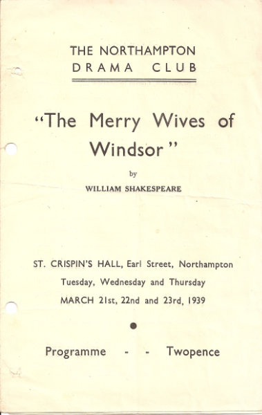 Programme for The Merry Wives of Windsor